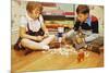 Boy and Girl Playing with Tinkertoys-William P. Gottlieb-Mounted Photographic Print
