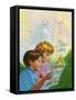 Boy and Girl Reading-Van Der Syde-Framed Stretched Canvas