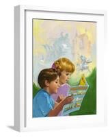 Boy and Girl Reading-Van Der Syde-Framed Giclee Print