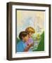 Boy and Girl Reading-Van Der Syde-Framed Premium Giclee Print