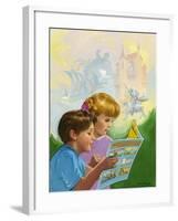 Boy and Girl Reading-Van Der Syde-Framed Giclee Print