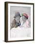 Boy and Girl Sitting at Table with Head in Hands-Nora Hernandez-Framed Giclee Print