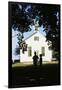 Boy and Girl Waiting Near Schoolhouse-William P. Gottlieb-Framed Photographic Print