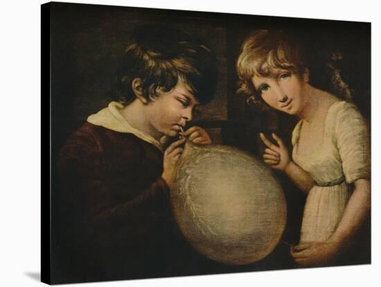 'Boy and Girl with a Bladder', c18th century-William Tate-Stretched Canvas