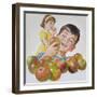 Boy and Girl with Apples-Clive Uptton-Framed Giclee Print