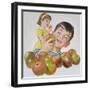 Boy and Girl with Apples-Clive Uptton-Framed Giclee Print