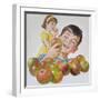 Boy and Girl with Apples-Clive Uptton-Framed Giclee Print