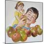 Boy and Girl with Apples-Clive Uptton-Mounted Giclee Print