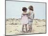 Boy and Girl with their Arms around Each Other on the Beach-Nora Hernandez-Mounted Giclee Print