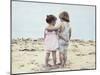 Boy and Girl with their Arms around Each Other on the Beach-Nora Hernandez-Mounted Giclee Print