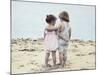 Boy and Girl with their Arms around Each Other on the Beach-Nora Hernandez-Mounted Giclee Print