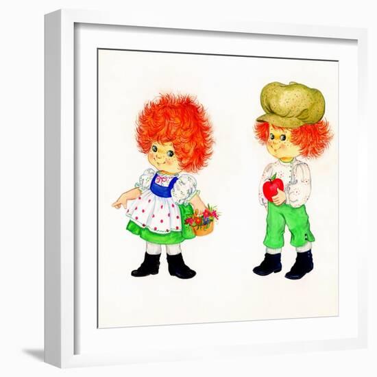 Boy and Girl-Beverly Johnston-Framed Giclee Print