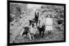 Boy and Girls with Two Dogs and a Wagon-null-Mounted Photo