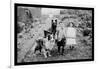 Boy and Girls with Two Dogs and a Wagon-null-Framed Photo