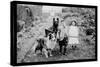 Boy and Girls with Two Dogs and a Wagon-null-Stretched Canvas