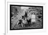 Boy and Girls with Two Dogs and a Wagon-null-Framed Art Print