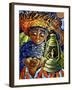 Boy and Lantern-Oscar Ortiz-Framed Giclee Print