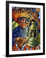 Boy and Lantern-Oscar Ortiz-Framed Giclee Print