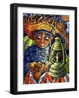 Boy and Lantern-Oscar Ortiz-Framed Giclee Print