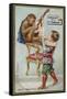 Boy and Monkey Playing Musical Instruments Together-null-Framed Stretched Canvas