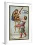 Boy and Monkey Playing Musical Instruments Together-null-Framed Giclee Print