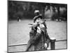 Boy and Pigeons-null-Mounted Photographic Print