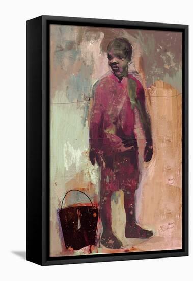 Boy and Water Bucket 2016-David McConochie-Framed Stretched Canvas