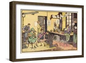 Boy at Tailor's Shop-null-Framed Art Print