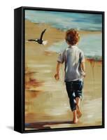 Boy at the Beach-Sydney Edmunds-Framed Stretched Canvas