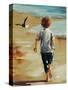 Boy at the Beach-Sydney Edmunds-Stretched Canvas