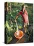 Boy at Water Tap, Chuka Village, Mount Kenya, Kenya, East Africa, Africa-Duncan Maxwell-Stretched Canvas