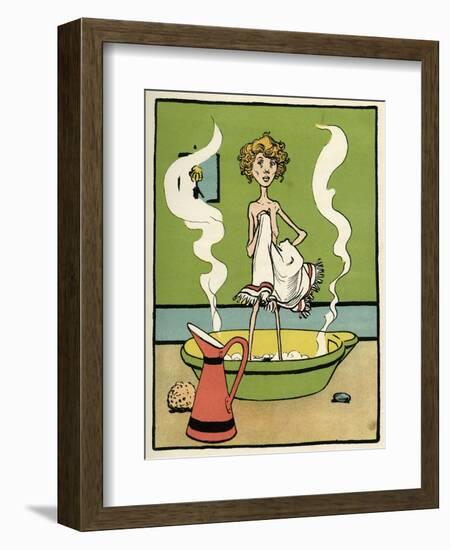 Boy Bathing C1900-John Hassall-Framed Art Print