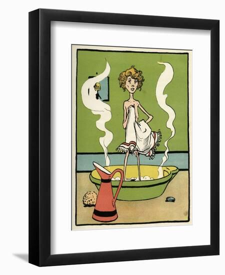 Boy Bathing C1900-John Hassall-Framed Art Print