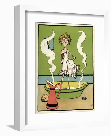 Boy Bathing C1900-John Hassall-Framed Art Print