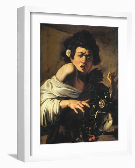 Boy Bitten by a Lizard, 1596-97 (Oil on Canvas)-Michelangelo Merisi da Caravaggio-Framed Giclee Print