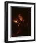 Boy Blowing on a Firebrand to Light a Candle, C.1692-98-Godfried Schalcken-Framed Giclee Print