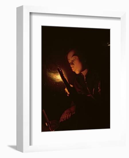 Boy Blowing on a Firebrand to Light a Candle, C.1692-98-Godfried Schalcken-Framed Giclee Print