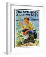 "Boy Botanist," Saturday Evening Post Cover, August 27, 1932-Eugene Iverd-Framed Giclee Print