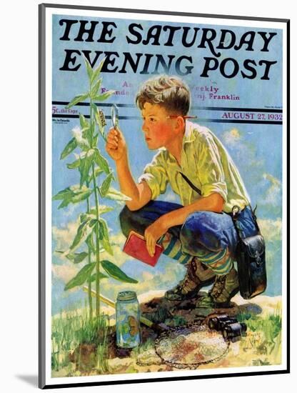 "Boy Botanist," Saturday Evening Post Cover, August 27, 1932-Eugene Iverd-Mounted Giclee Print