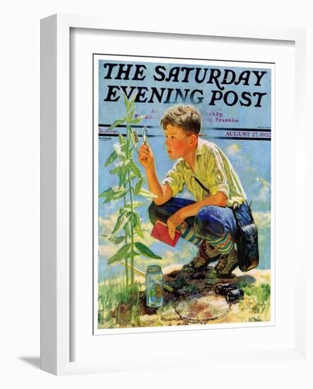 "Boy Botanist," Saturday Evening Post Cover, August 27, 1932-Eugene Iverd-Framed Giclee Print