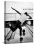 Boy Bowling at a Local Bowling Alley-Art Rickerby-Stretched Canvas