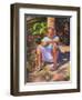 Boy  Breadfruit  coconut  2019  (oil on linen)-Colin Bootman-Framed Giclee Print