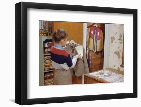 Boy Brushing His Suit Jacket-William P. Gottlieb-Framed Photographic Print