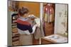 Boy Brushing His Suit Jacket-William P. Gottlieb-Mounted Photographic Print