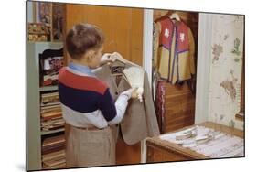 Boy Brushing His Suit Jacket-William P. Gottlieb-Mounted Photographic Print