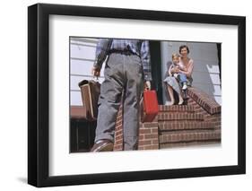 Boy Carring Lunchbox and Bag for School-William P. Gottlieb-Framed Photographic Print