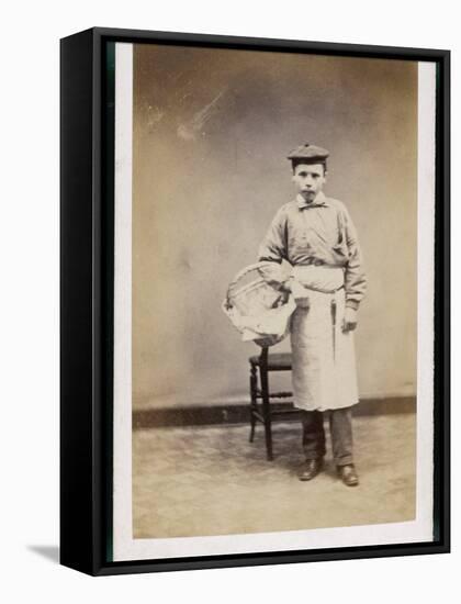 Boy Carrying a Basket-W^ Reynolds-Framed Stretched Canvas