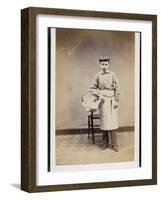 Boy Carrying a Basket-W^ Reynolds-Framed Photographic Print