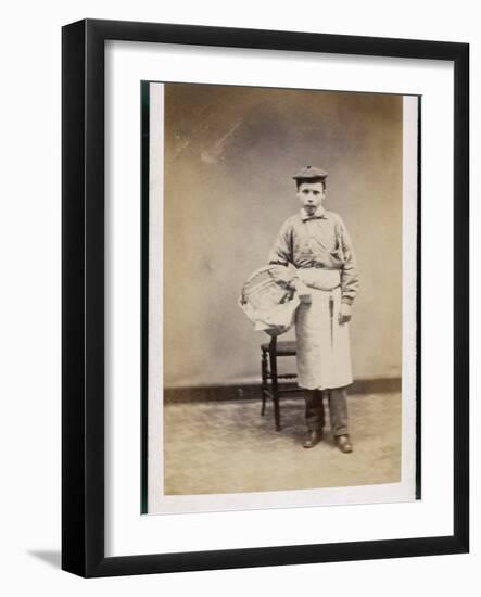 Boy Carrying a Basket-W^ Reynolds-Framed Photographic Print