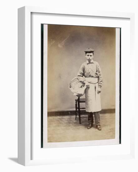 Boy Carrying a Basket-W^ Reynolds-Framed Photographic Print